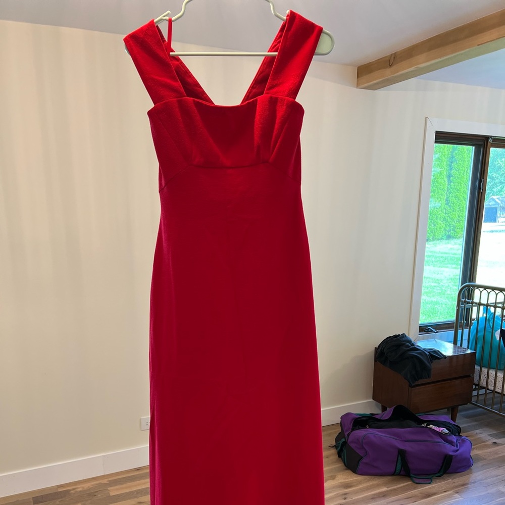 Bcbc agata red crepe gown sz 6